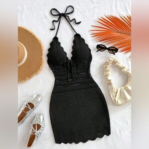 Lace‎ up beach dress